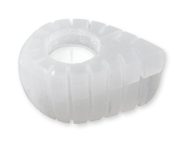 selenite candle holder