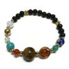 Gold Solar System Lava Stone Bracelet