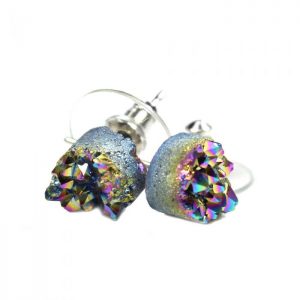 Rainbow-Druzy-Earstud