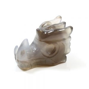 Grey Agate Dragon Skull