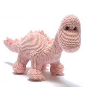 Pink Diplodocus Dinosaur Rattle Toy