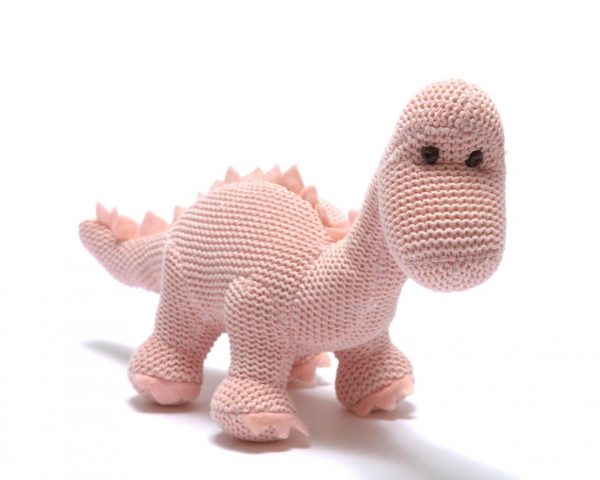 Pink Diplodocus Dinosaur Rattle Toy