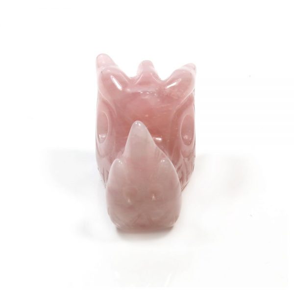 Rose Quartz Dragon Skull