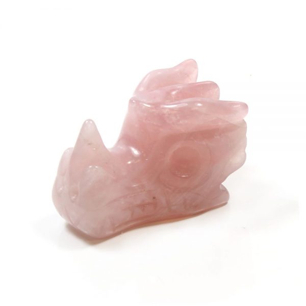 Rose Quartz Dragon Skull