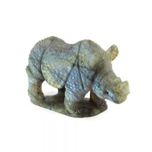 Carved Labradorite Rhino