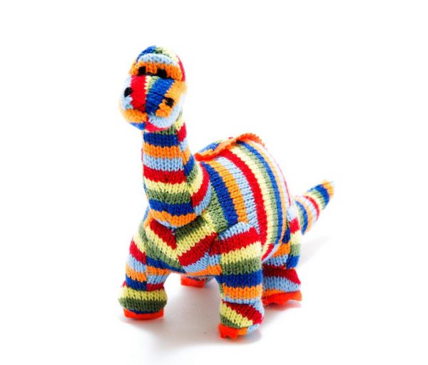 Stripy Diplodocus Dinosaur Rattle Toy