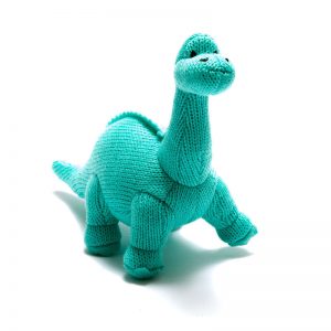 ice blue diplodocus toy rattle