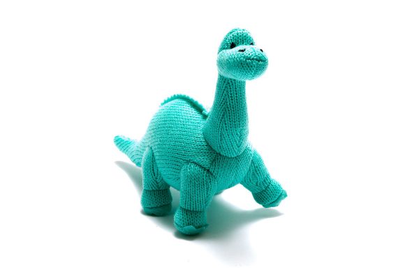 ice blue diplodocus toy rattle