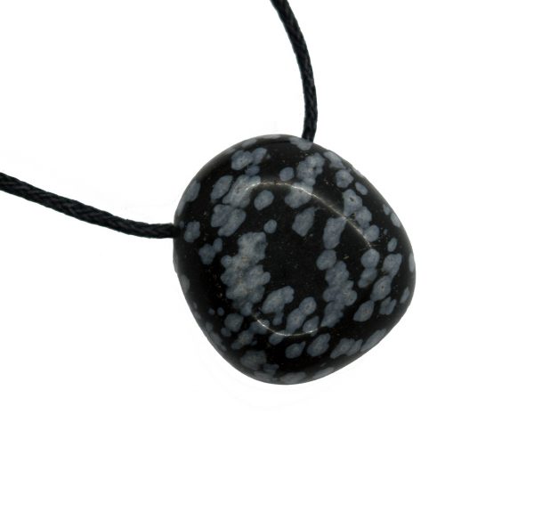 snowflake obsidian pendant