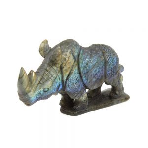 Carved Labradorite Rhino